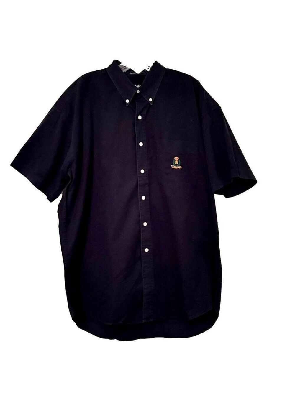 Chaps Ralph Lauren Men’s Navy Blue Cotton Button Down Shirt L Logo